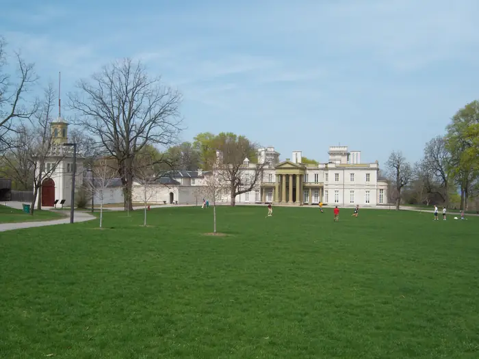 Big mowed lawn at Dundurn Castle, the kind of yard people hire the best landscaper in Hamilton for